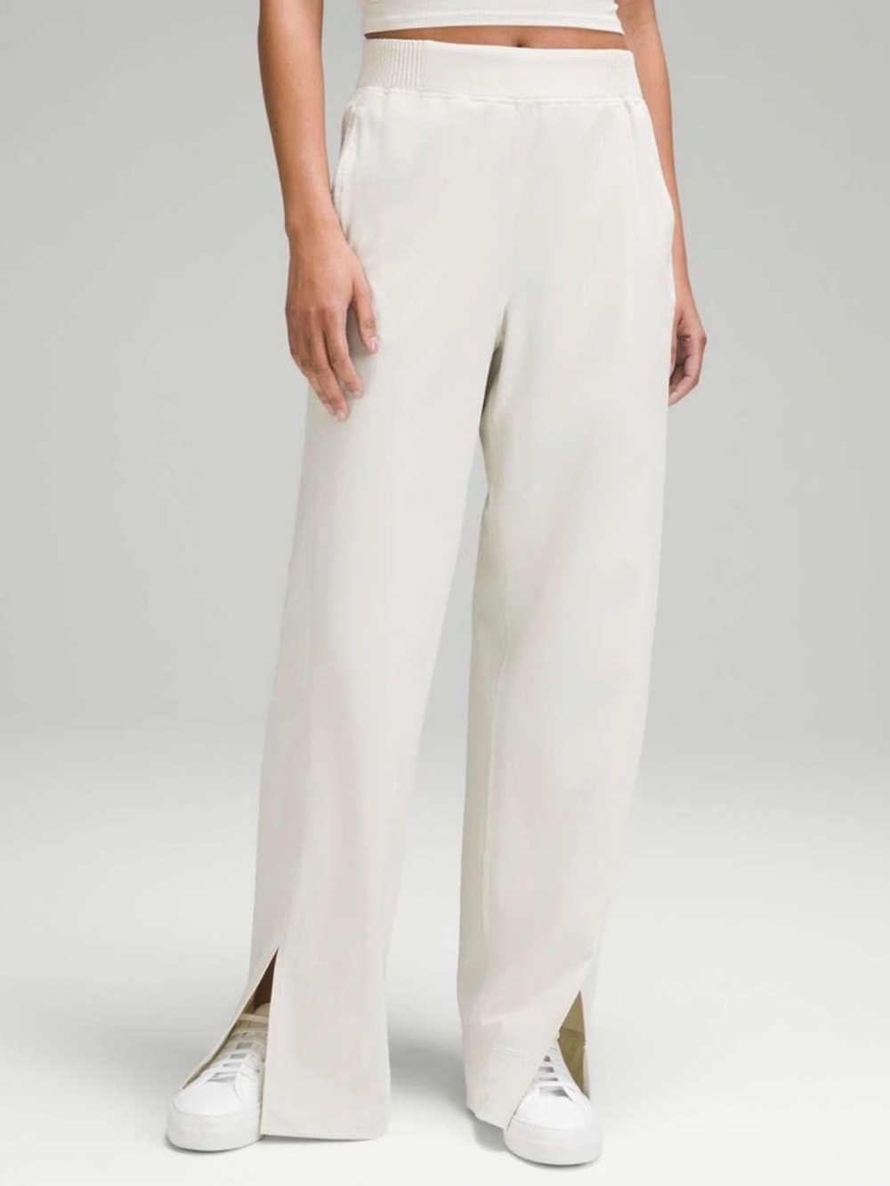 lululemon athletica Stretch Woven Wide leg Pants in Bone